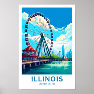Affiche Illinois United States Travel Print