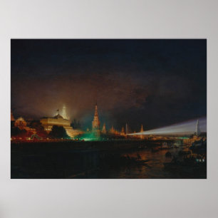 Affiche Illumination de Kremlin, 1883 (huile sur la toile)