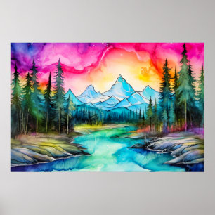 Affiche Illuminer le ciel nocturne après la nuit noire