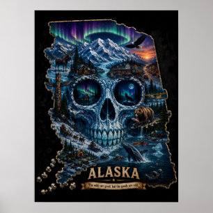 Affiche Illusion de crâne d'Alaska Astigmatisme dans l'É