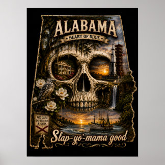 Affiche Illusion de crâne de l'Alabama | Astigmatisme dans