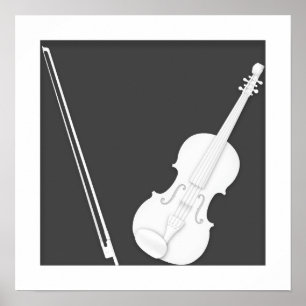 Affiche Illusion de découpe de papier de violon par Mozart