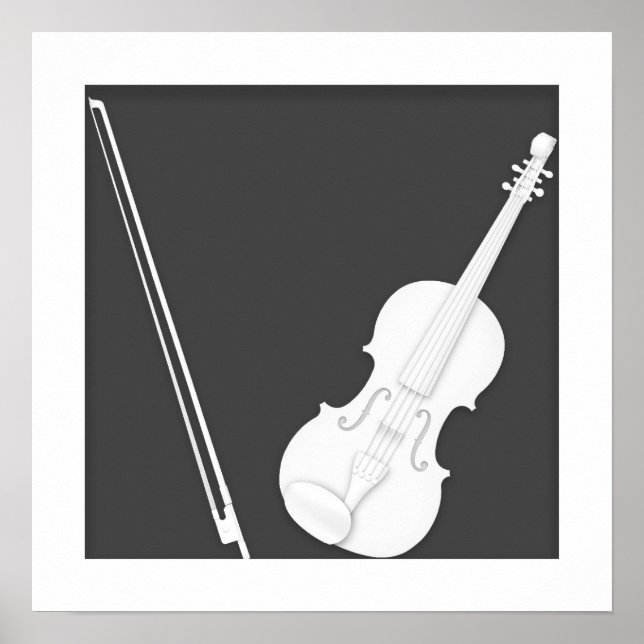 Affiche Illusion de découpe de papier de violon par Mozart (Devant)