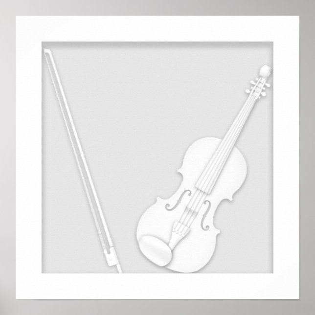 Affiche Illusion de découpe de papier violet et fond blanc (Devant)