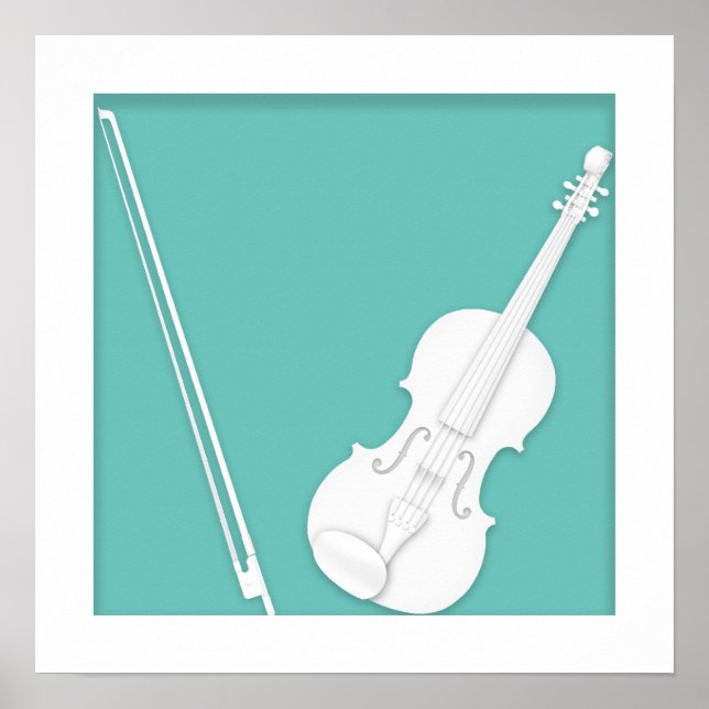 Affiche Illusion de découpe de papier violon par Mozartini (Devant)