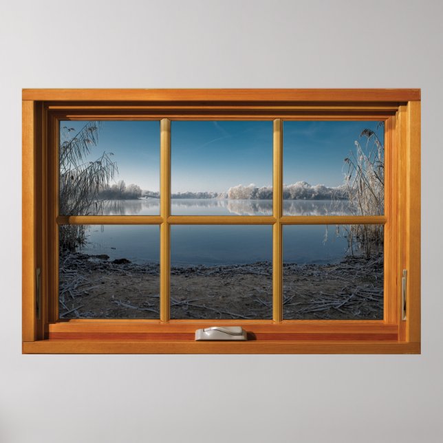 Affiche Illusion de la fenêtre en bois des Faux - Vue hive (Devant)