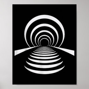 Affiche Illusion de l'au-delà chrétien Tunnel Rétro Abstra