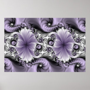Affiche Illusion de lilas Art floral abstrait fractal Fant