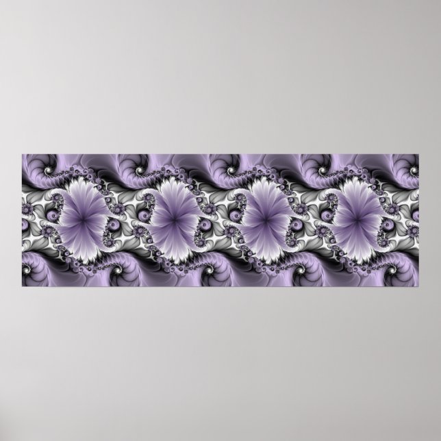 Affiche Illusion de lilas Art floral abstrait fractal Fant (Devant)
