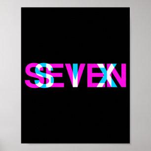 Affiche Illusion d'optique Glitch Six Sept 6 7 Mème Gen Al