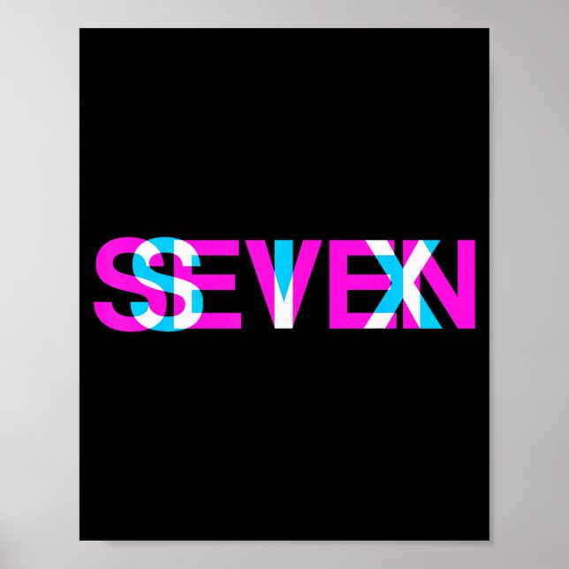 Affiche Illusion d'optique Glitch Six Sept 6 7 Mème Gen Al (Devant)
