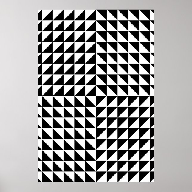 Affiche illusion d'optique noir (Devant)