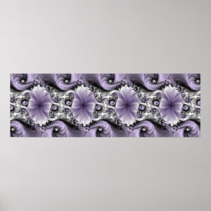 Affiche Illusion Lilac Abstrait Floral Fractal Art Imagina
