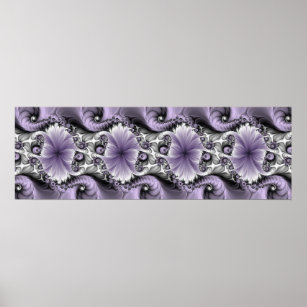 Affiche Illusion Lilac Abstrait Floral Fractal Art Imagina