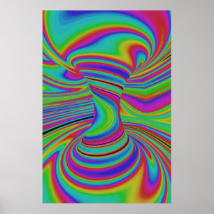 Affiche illusion optique colorée