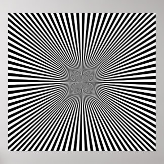 Affiche Illusion optique des rayons B&W