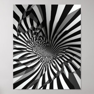 Affiche Illusion optique Mur Abstrait avec géométrie
