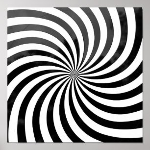 Affiche Illusion optique spirale noire et blanche