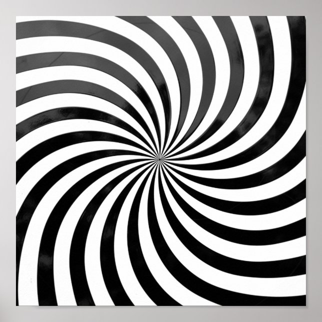 Affiche Illusion optique spirale noire et blanche (Devant)