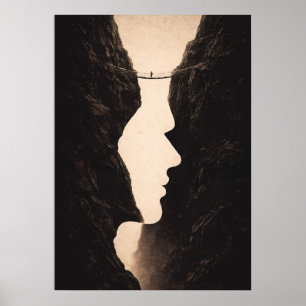 Affiche Illusion optique stoïque, Art abstrait, Falaises,