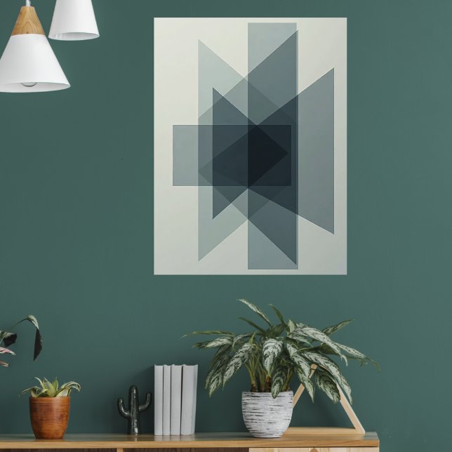 Affiche Illusions Empilées : Profondeur Géométrique Monoch (Salon 1)