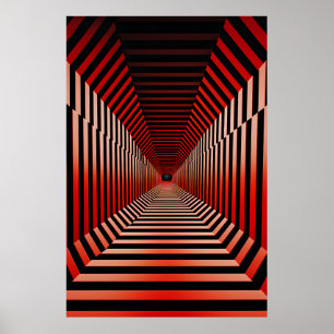 Affiche Illusions hypnotiques rouges