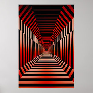 Affiche Illusions hypnotiques rouges