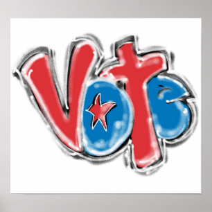 Affiche illustrant les graffitis des votes