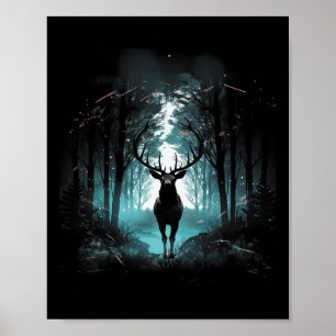Affiche Illustration 2 d'animal de faune sauvage de cerf d