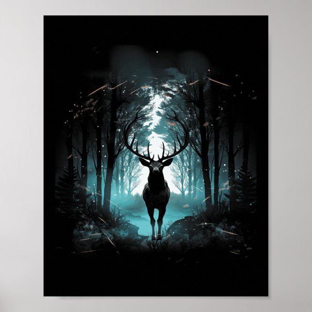 Affiche Illustration 2 d'animal de faune sauvage de cerf d (Devant)