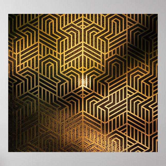 Affiche Illustration 3D Art Déco, Papier Peint Publicité. (Devant)