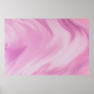 AFFICHE ILLUSTRATION ABSTRAC PASTEL ROSE