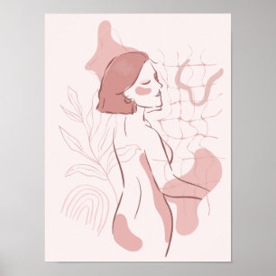 Affiche Illustration Abstraite de Boho Woman