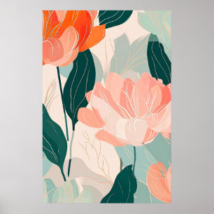 Affiche Illustration Abstraite du modèle floral