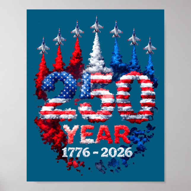 Affiche Illustration américaine du 250e anniversaire des É (Devant)