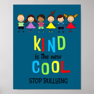 Affiche Illustration anti-harcèlement nouvelle et cool