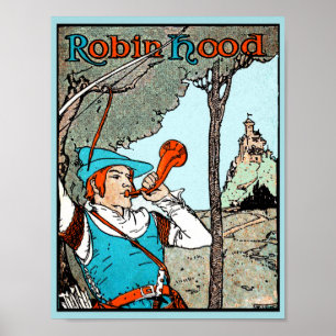 Affiche Illustration Antique de Robin des Bois et ses Joye