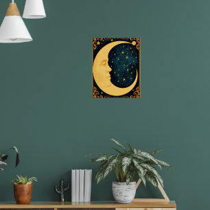 Affiche Illustration Art Nouveau Lune