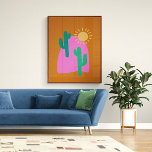 Affiche Illustration artistique colorée de Boho Desert Cac<br><div class="desc">Poster d'illustration de l'art Boho Desert Cactus</div>