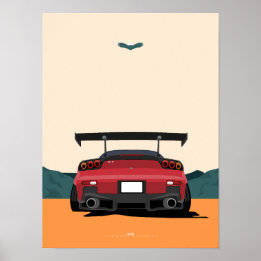 Affiche Illustration artistique de la vue arrière de la JD