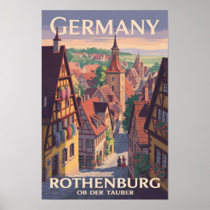 Affiche Illustration artistique de Rothenburg ob der Taube