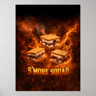 Affiche Illustration artistique de Smores de feu de camp a