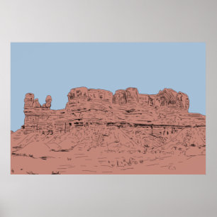 Affiche Illustration Bluff, Utah