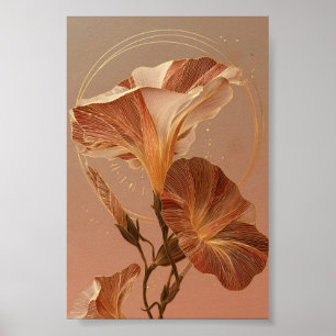 Affiche Illustration botanique du lys calla orange brûlé