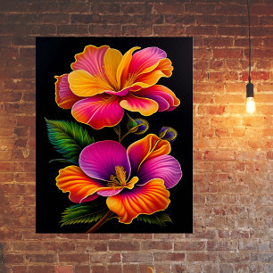 Affiche Illustration botanique rose floral