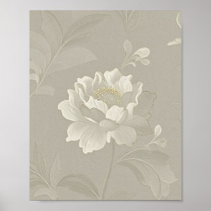 Affiche Illustration botanique vintage élégante de pivoine