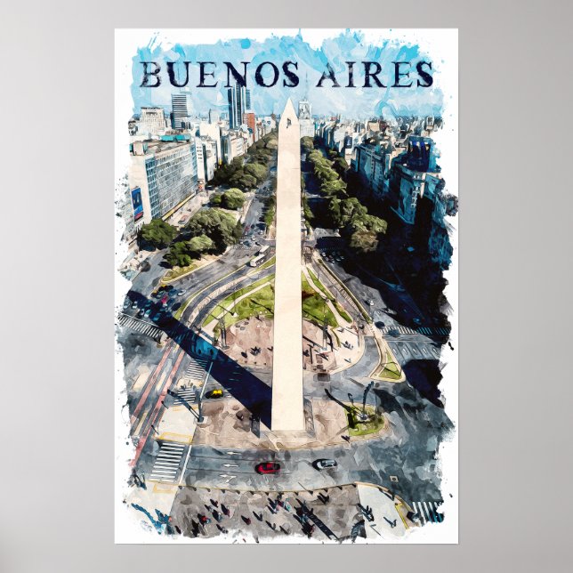 Affiche Illustration Buenos Aires Argentina Skyline (Devant)
