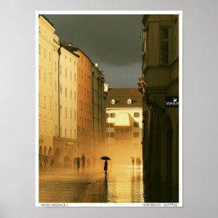 AFFICHE ILLUSTRATION CHARMANTE INNSBRUCK AUTRICHE