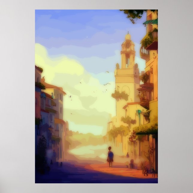 Affiche Illustration classique de La Havane Street (Devant)