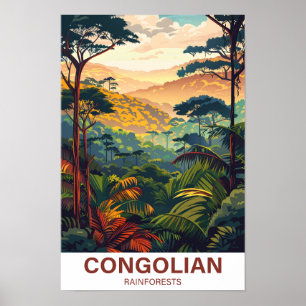 Affiche Illustration Congolian Rainforest Voyage